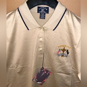 NWT 1999 Ryder Cup The Country Club Polo Shirt Sz Medium Tan Cotton C&B New